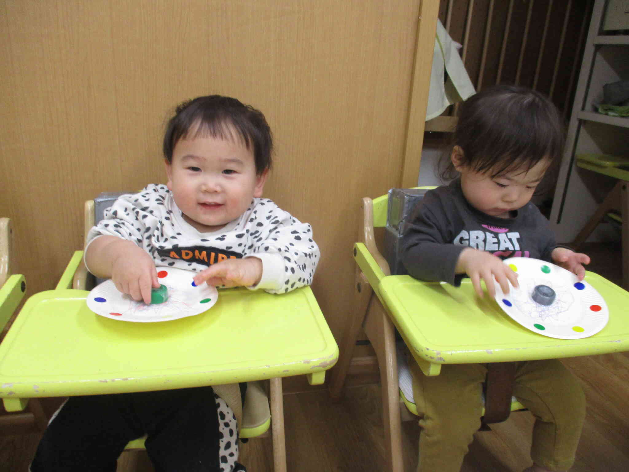 くるくるコマで遊びました。