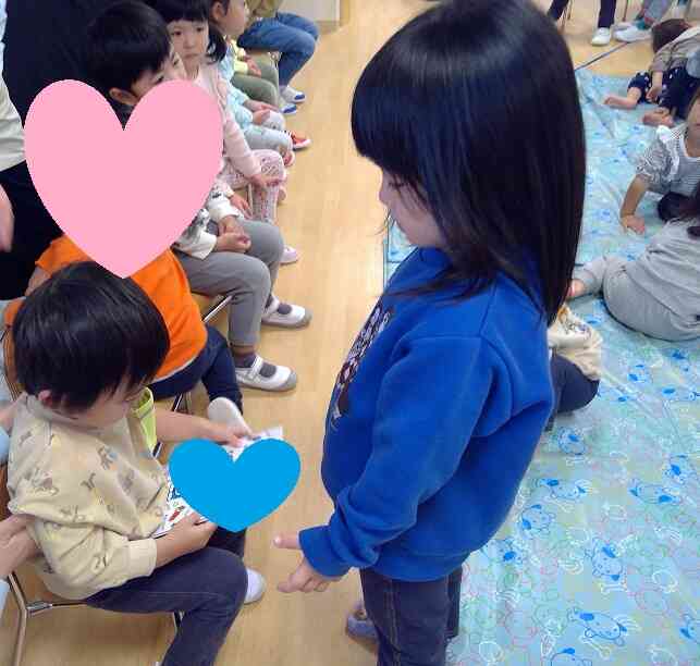 「ど～ぞ。」「ありがとう。」