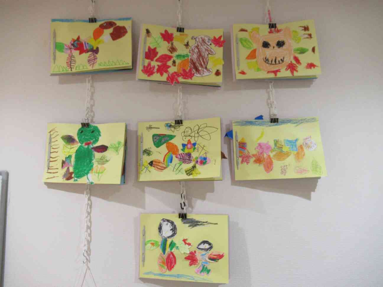 落ち葉でお絵描き～きりん組