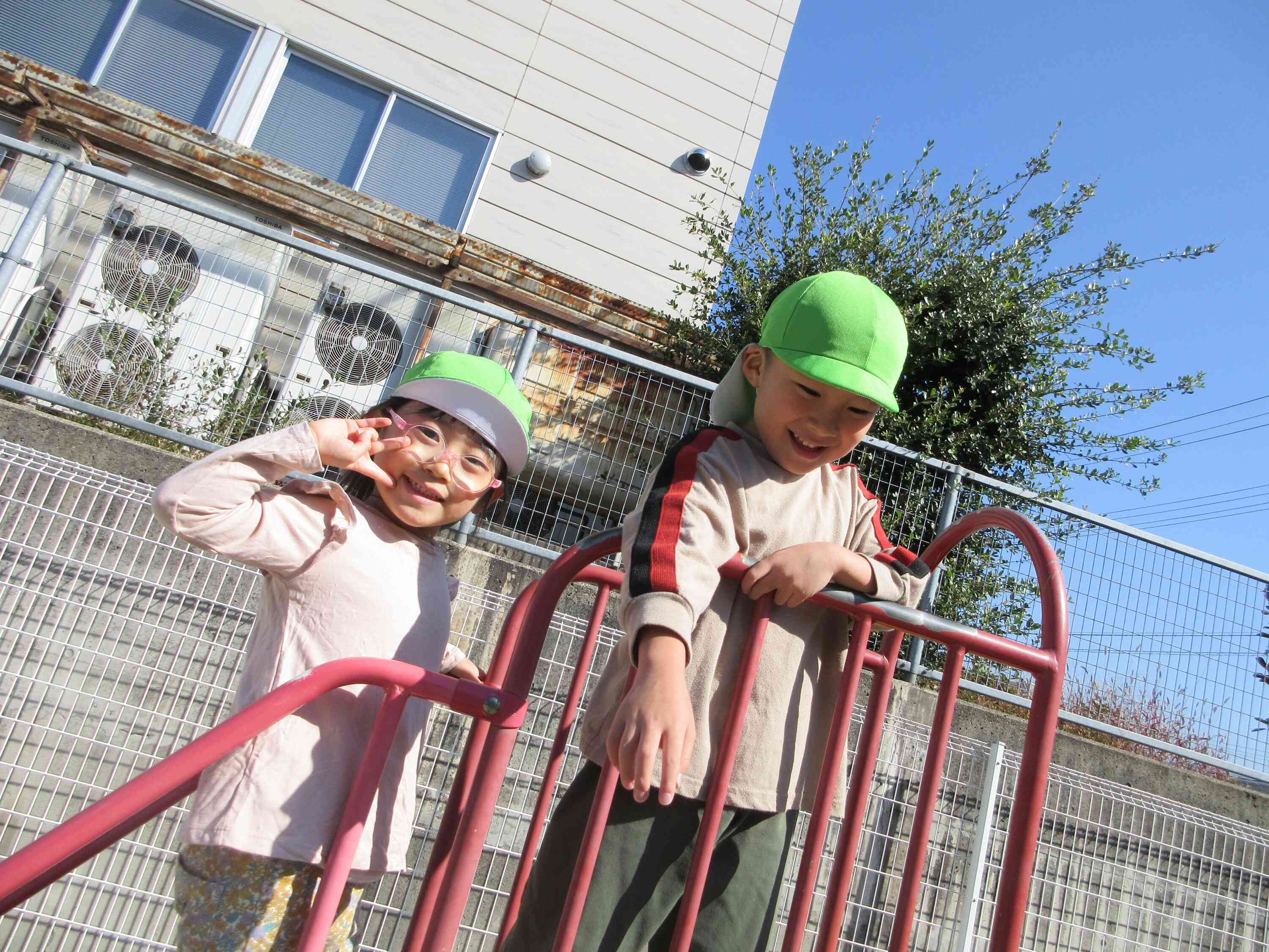 滑り台楽しいね！