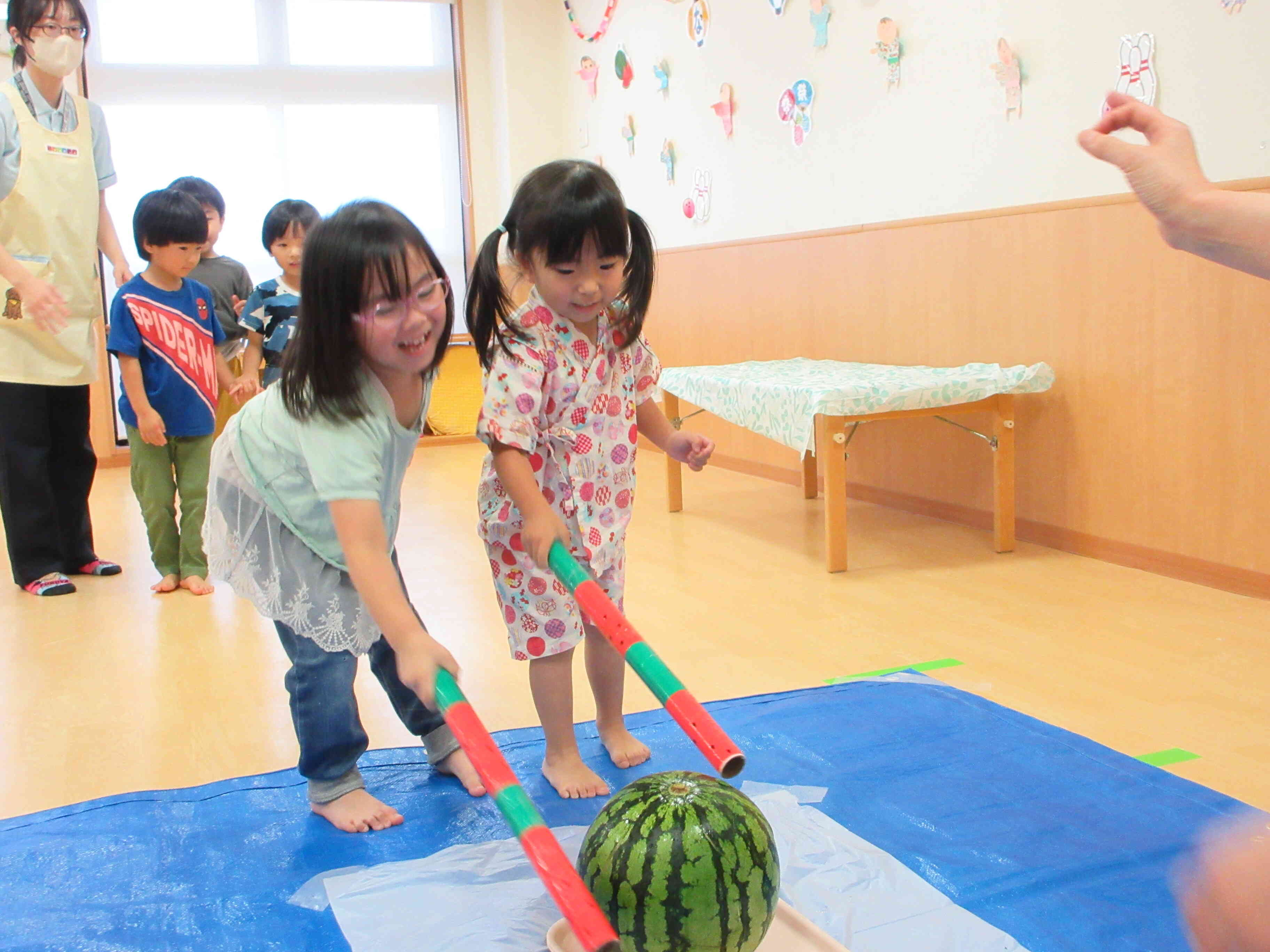 すいか割りに挑戦！