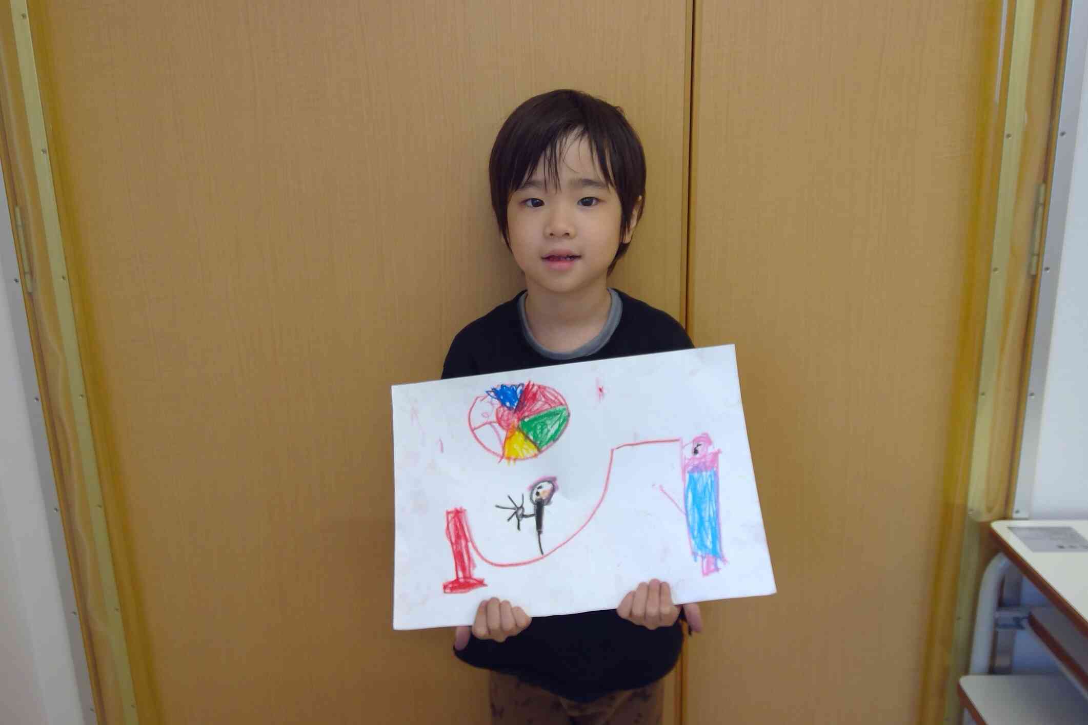 僕は頑張った大繩とバルーンを描いたよ!