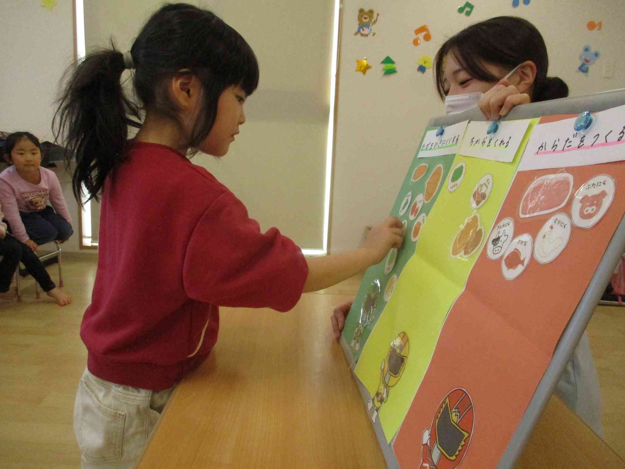 食べ物は3つのグループにわかれるよ！