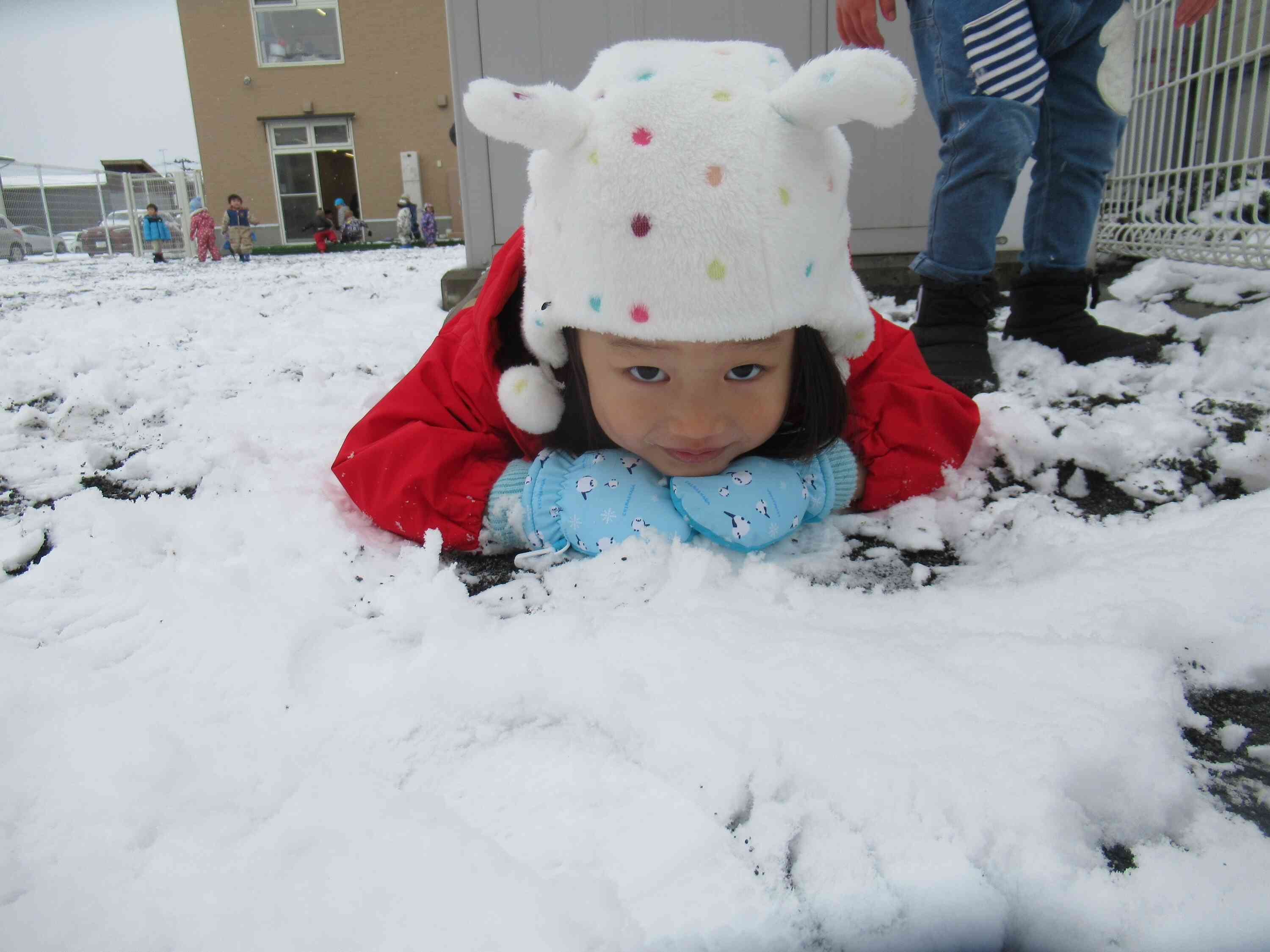 雪の上は気持ちいいね！