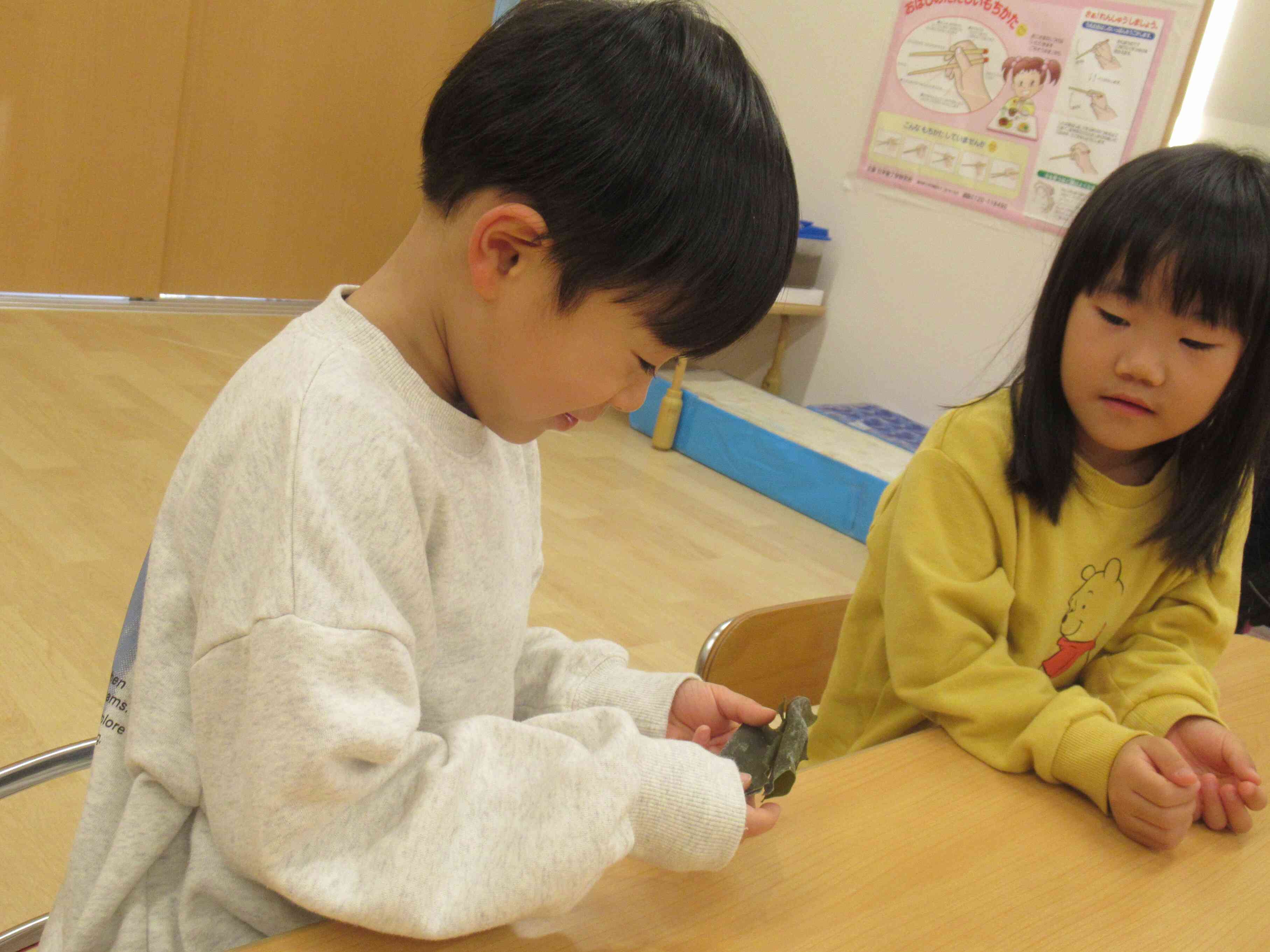 食育　「だし」について　（きりん組　5歳児）