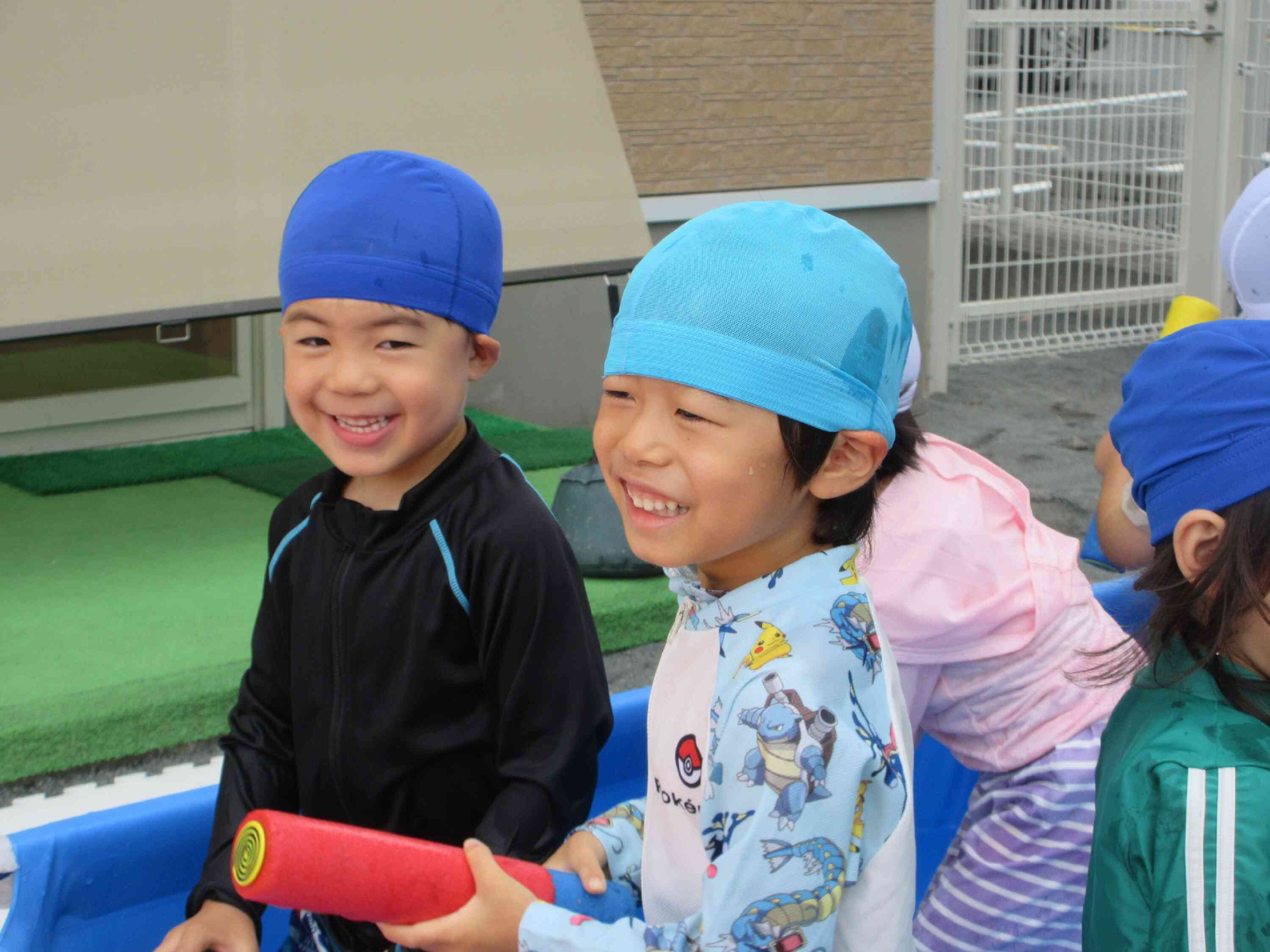 水遊び楽しい！(ぱんだ組  ４歳児)