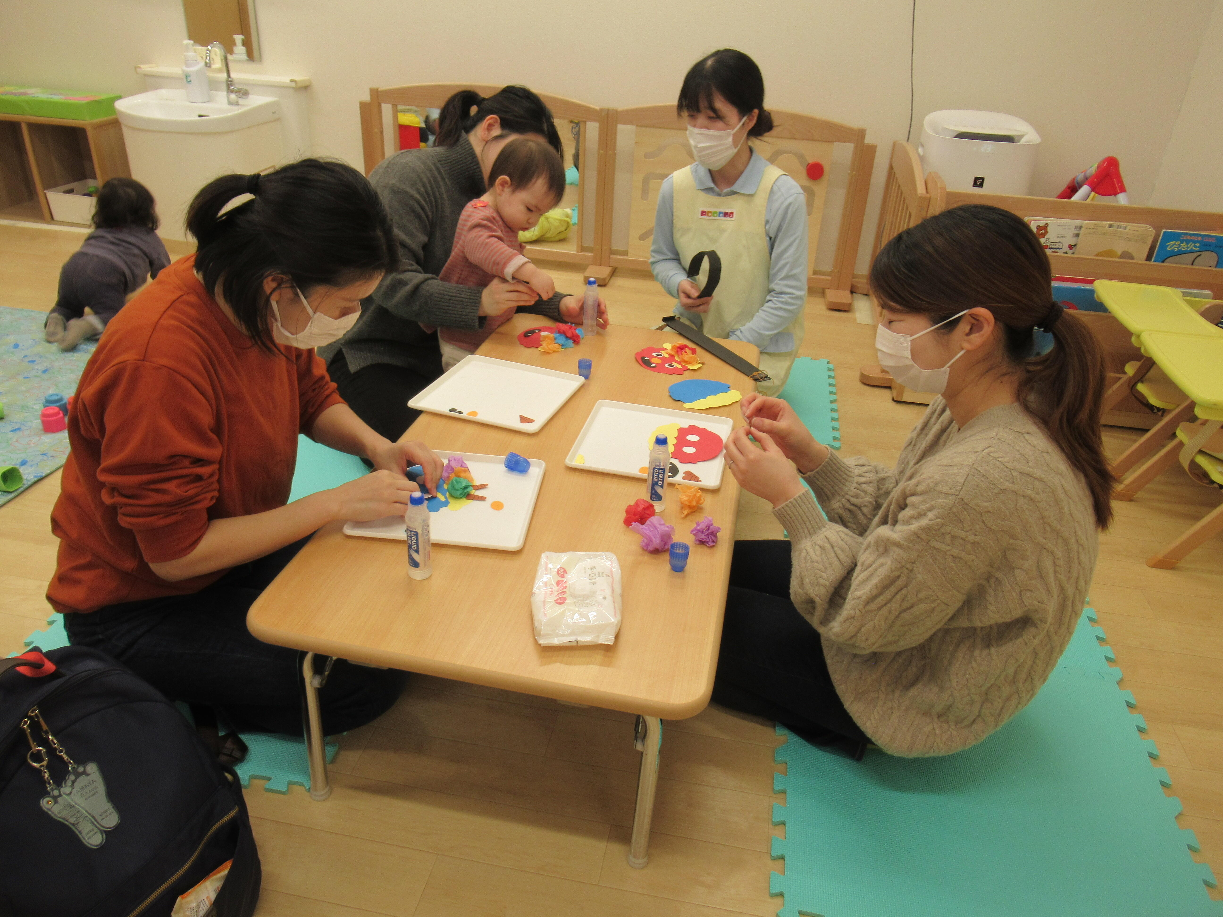 1月鬼のお面作り♪