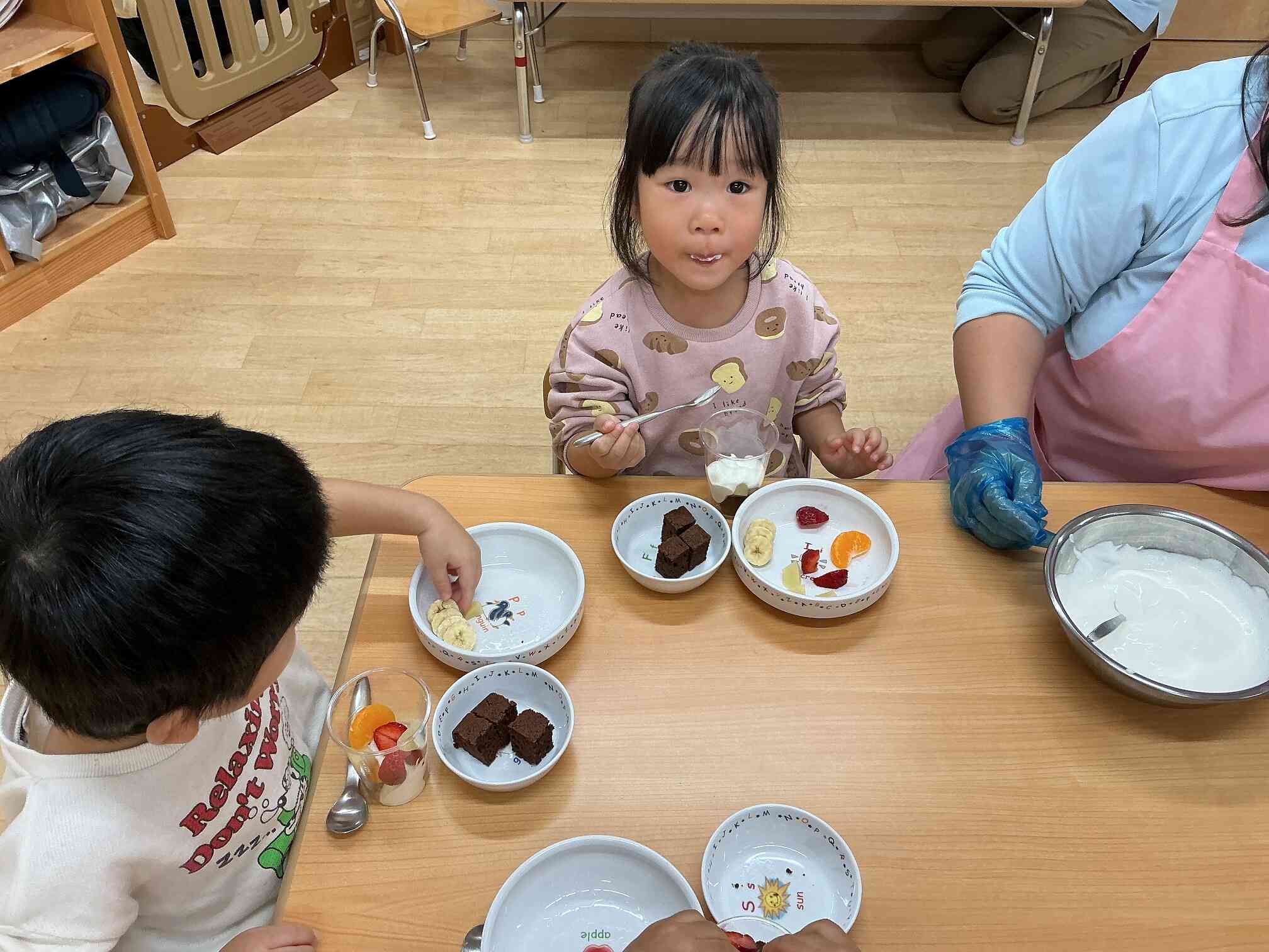 クリスマスパフェ作り