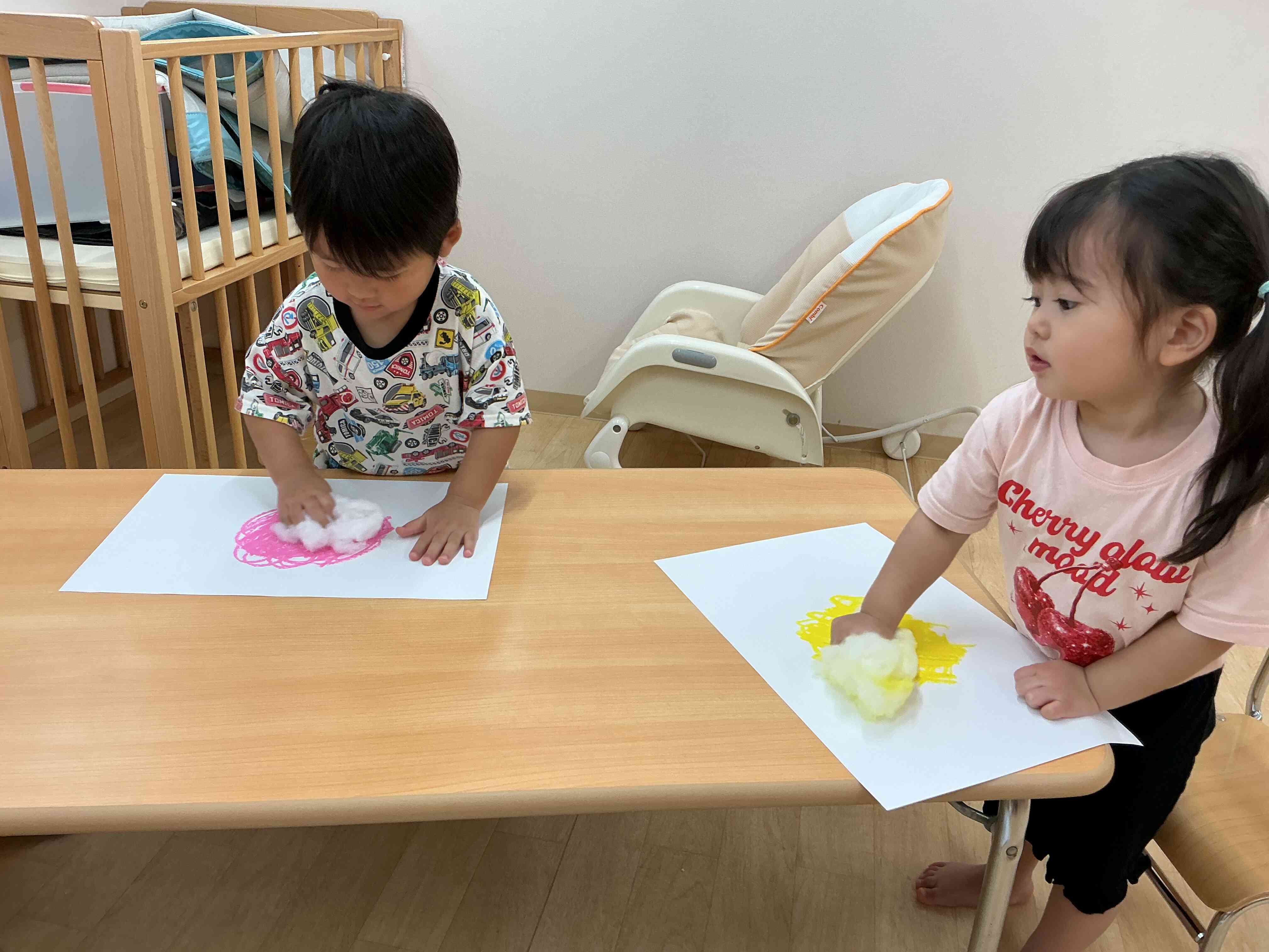 夏祭りの製作もしたよ〜！