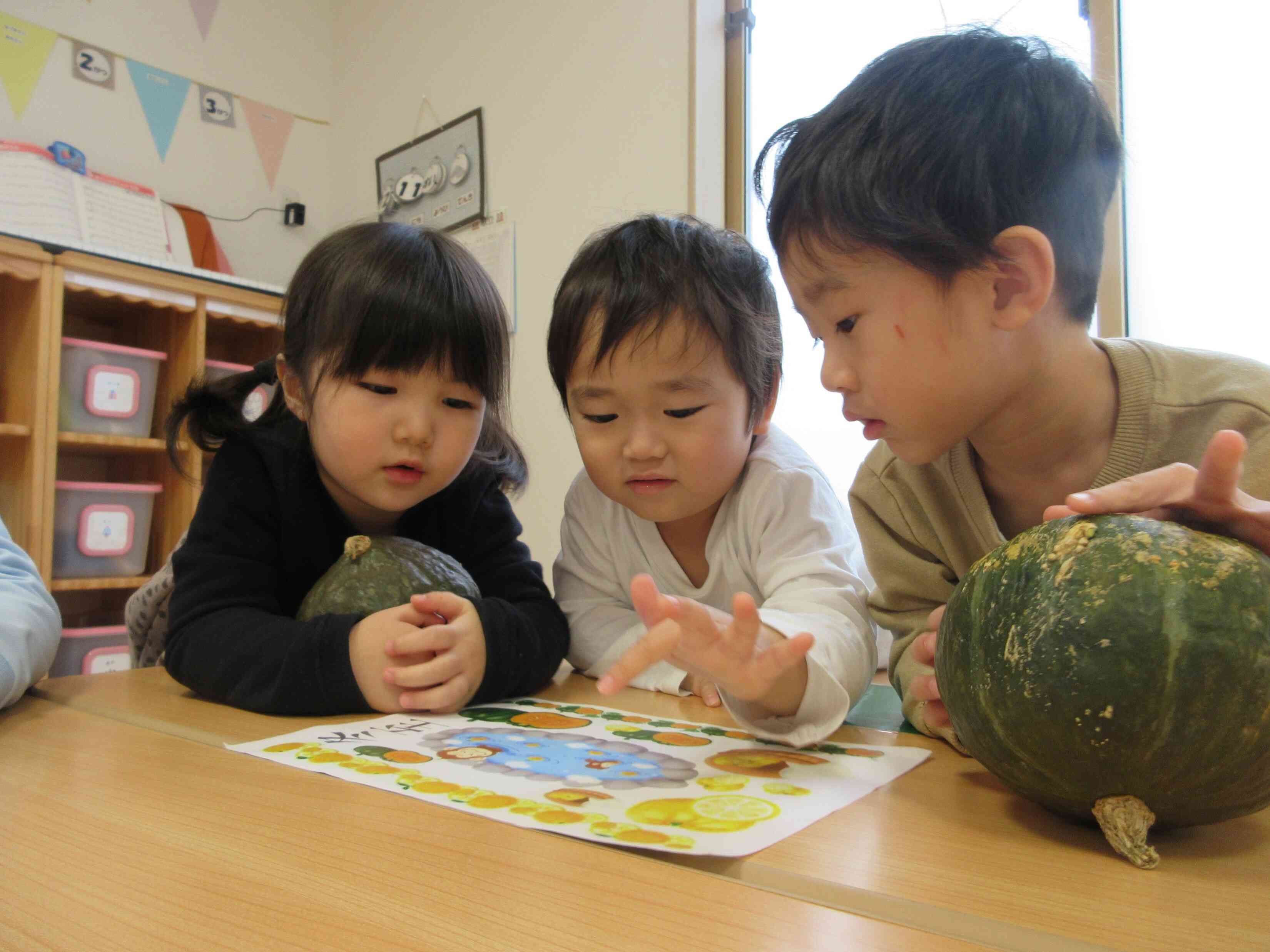 12月の食育は「冬至のゆず、かぼちゃ」でした♪
