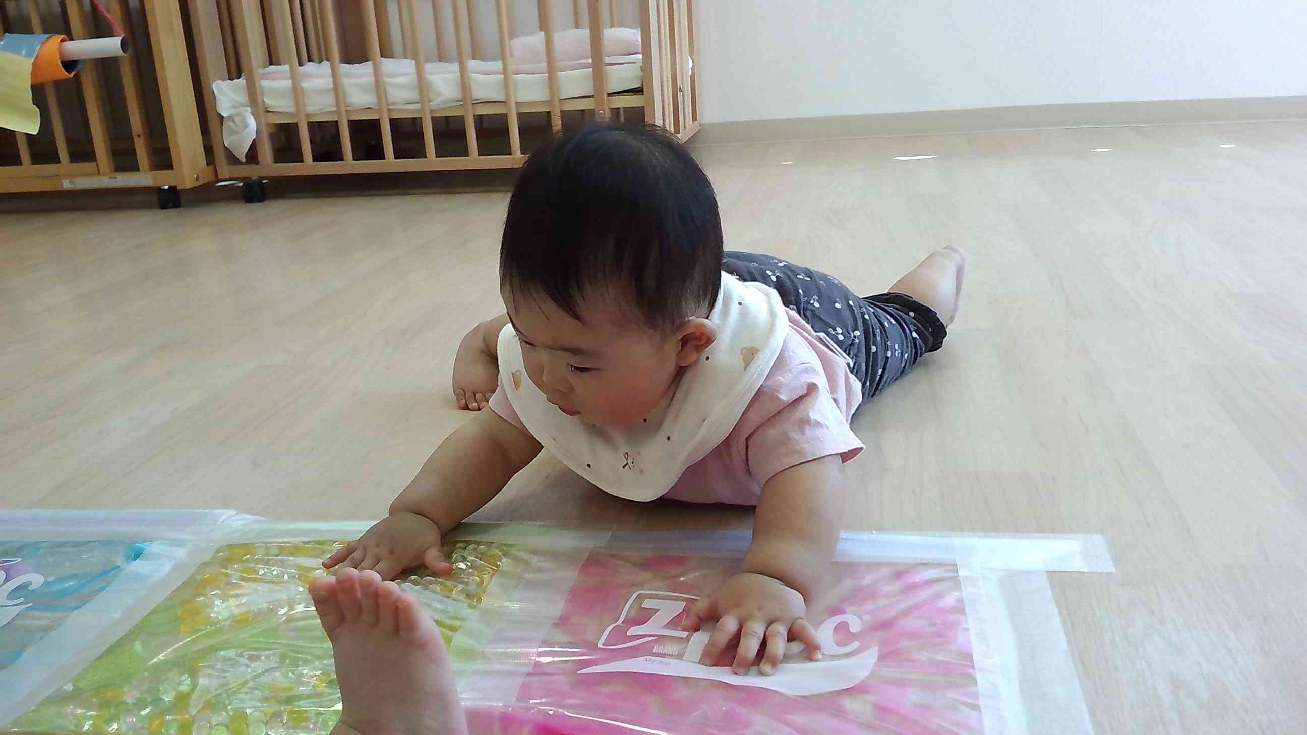 これなんだろ～？触ってみようっと！