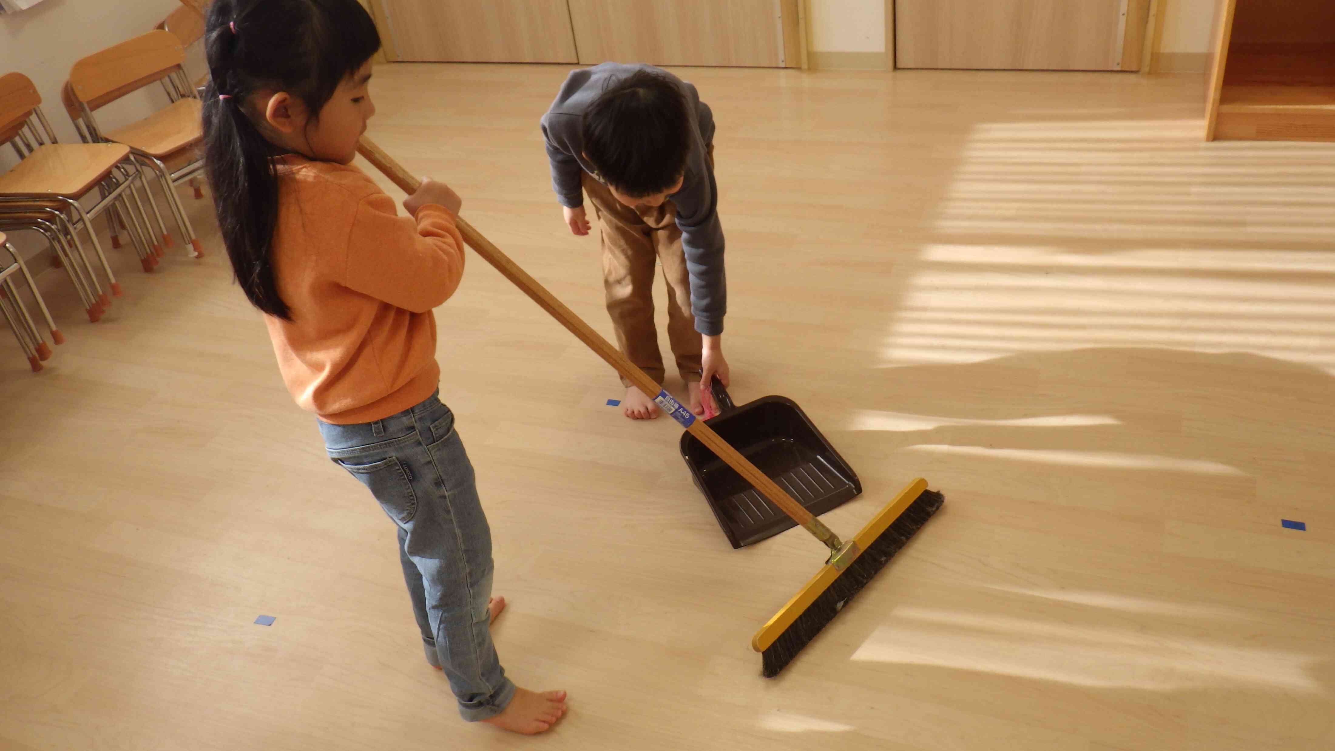 掃除道具も協力して…！