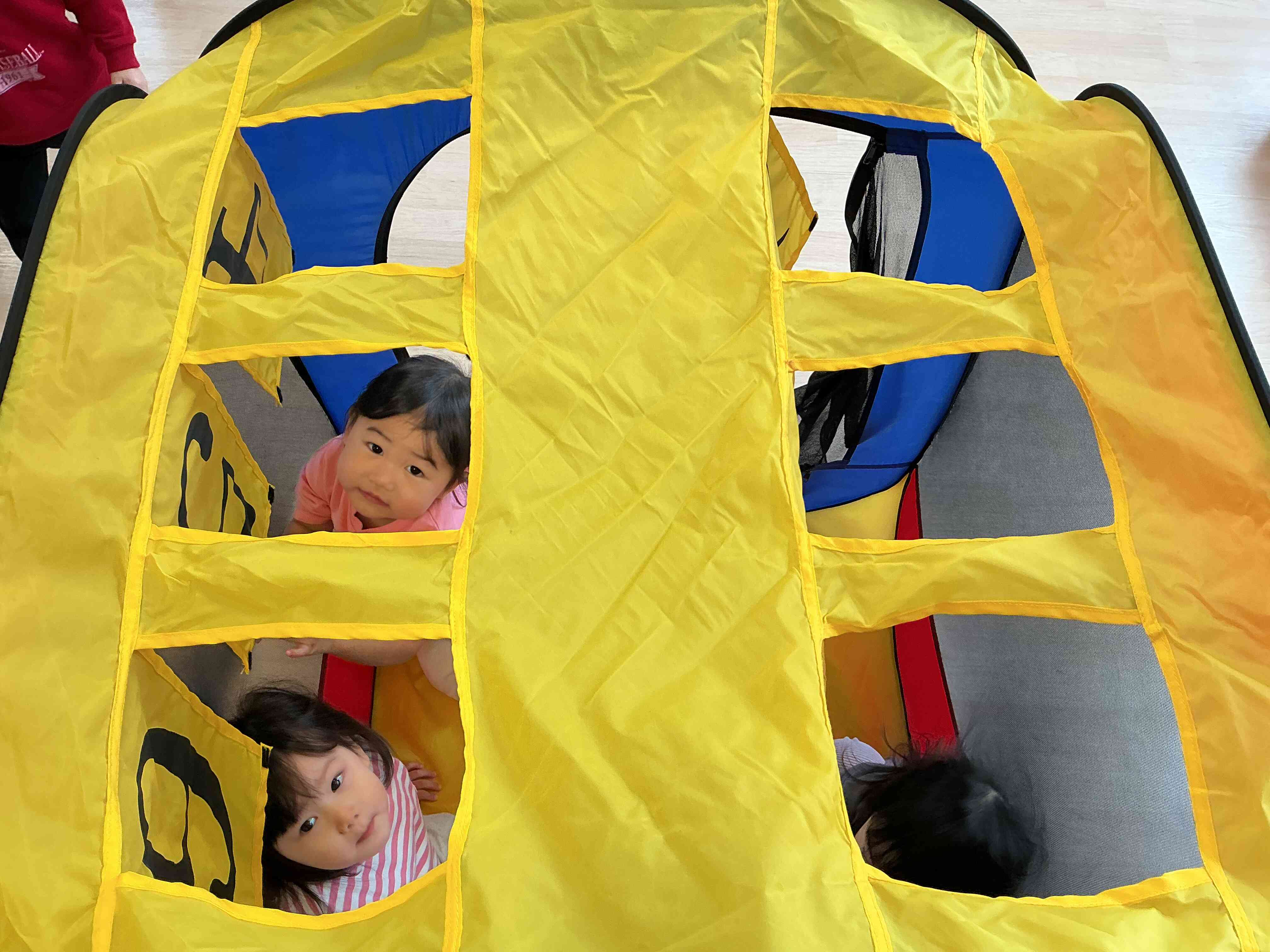 テントの上からハイチーズ!