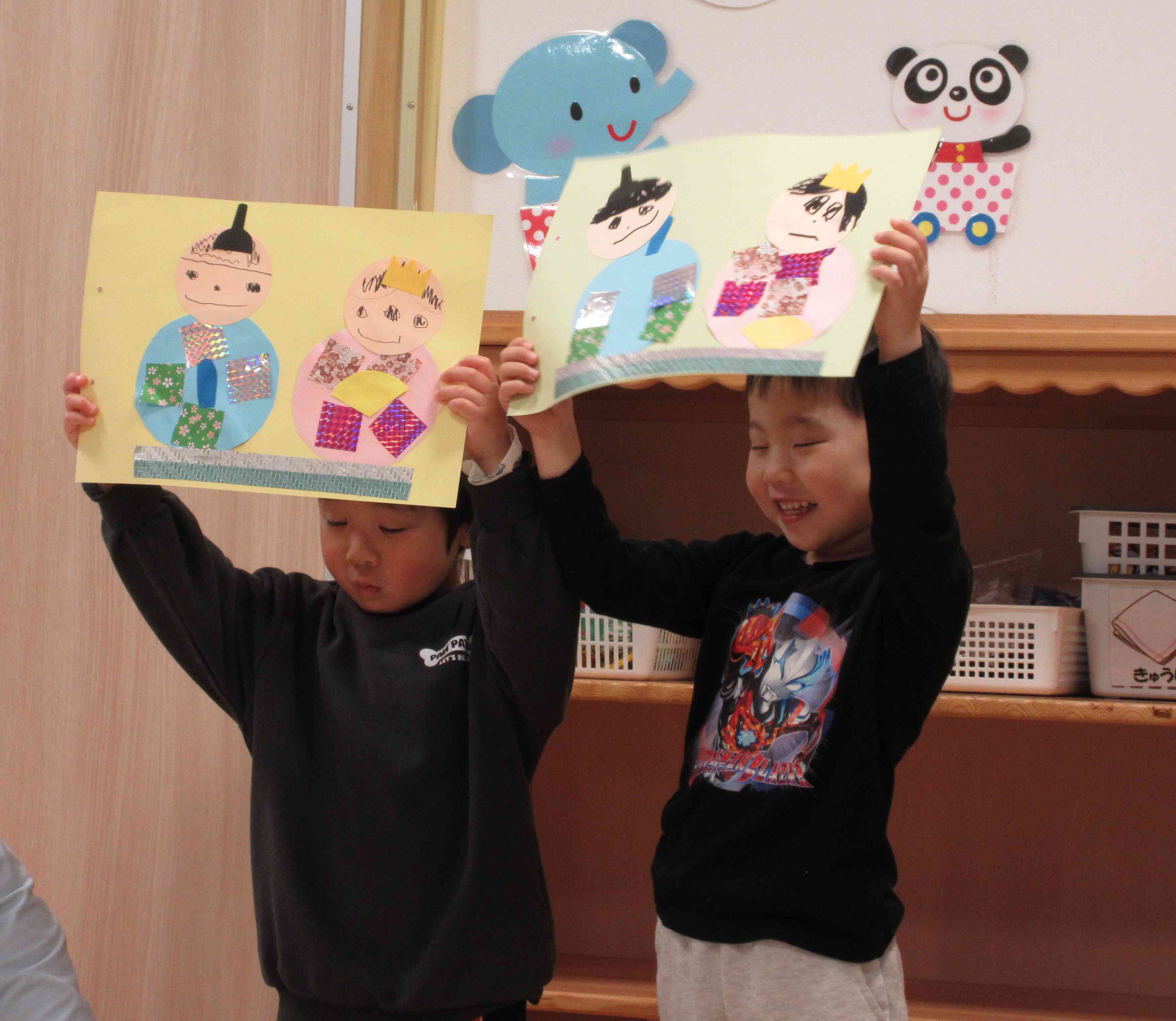 りす組（３歳児クラス）のお雛様！