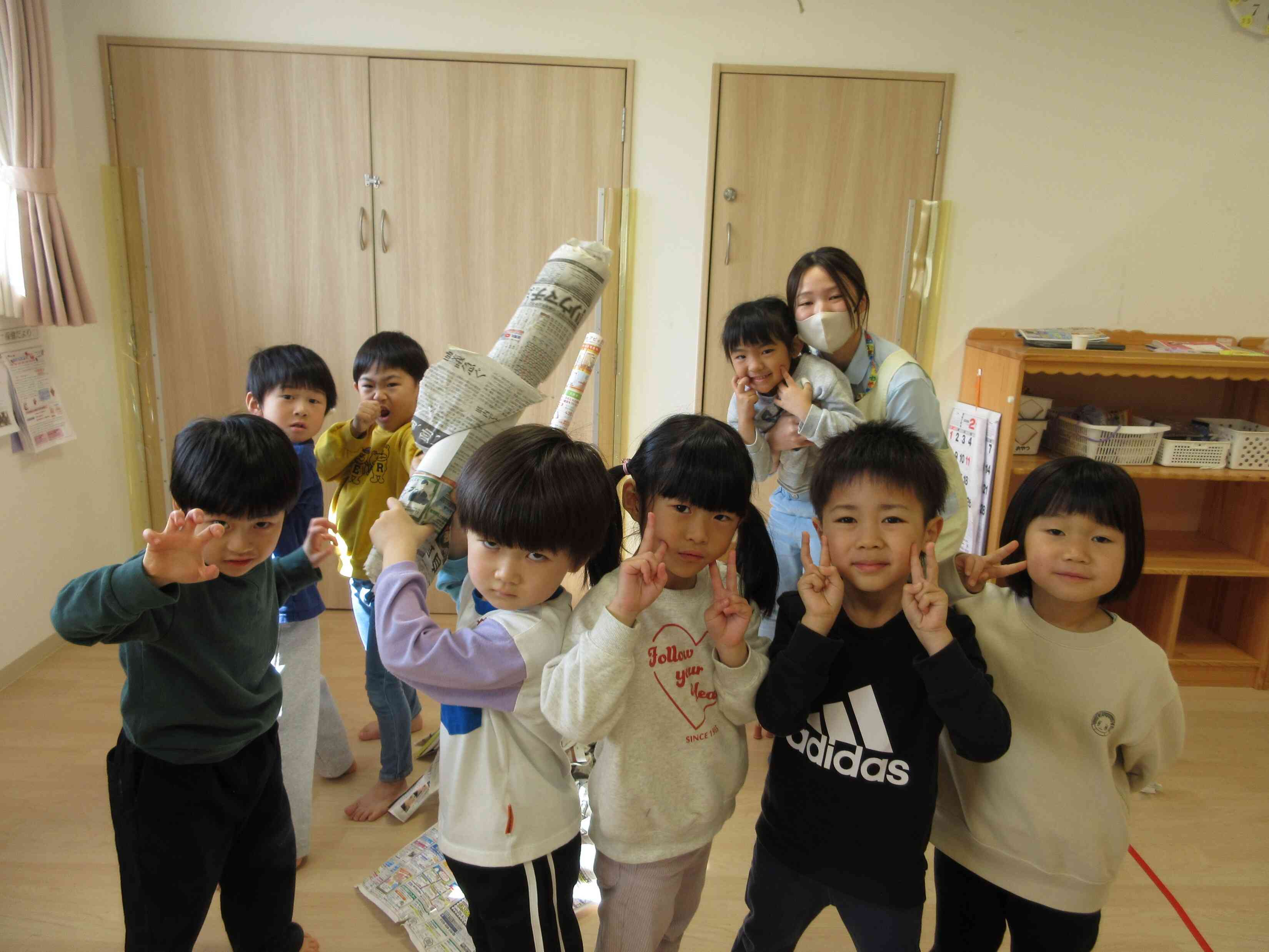 新聞紙でゲーム★