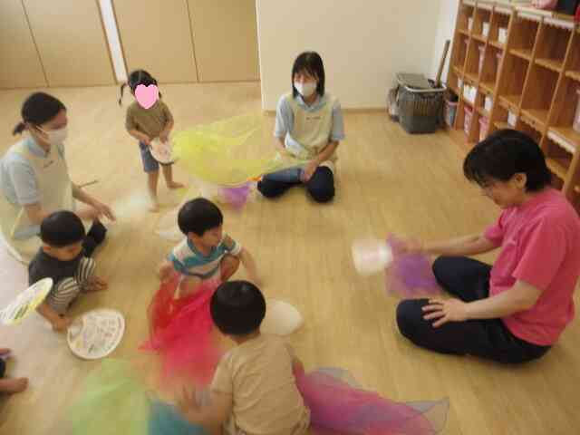 うちわを使って楽しんだよ!