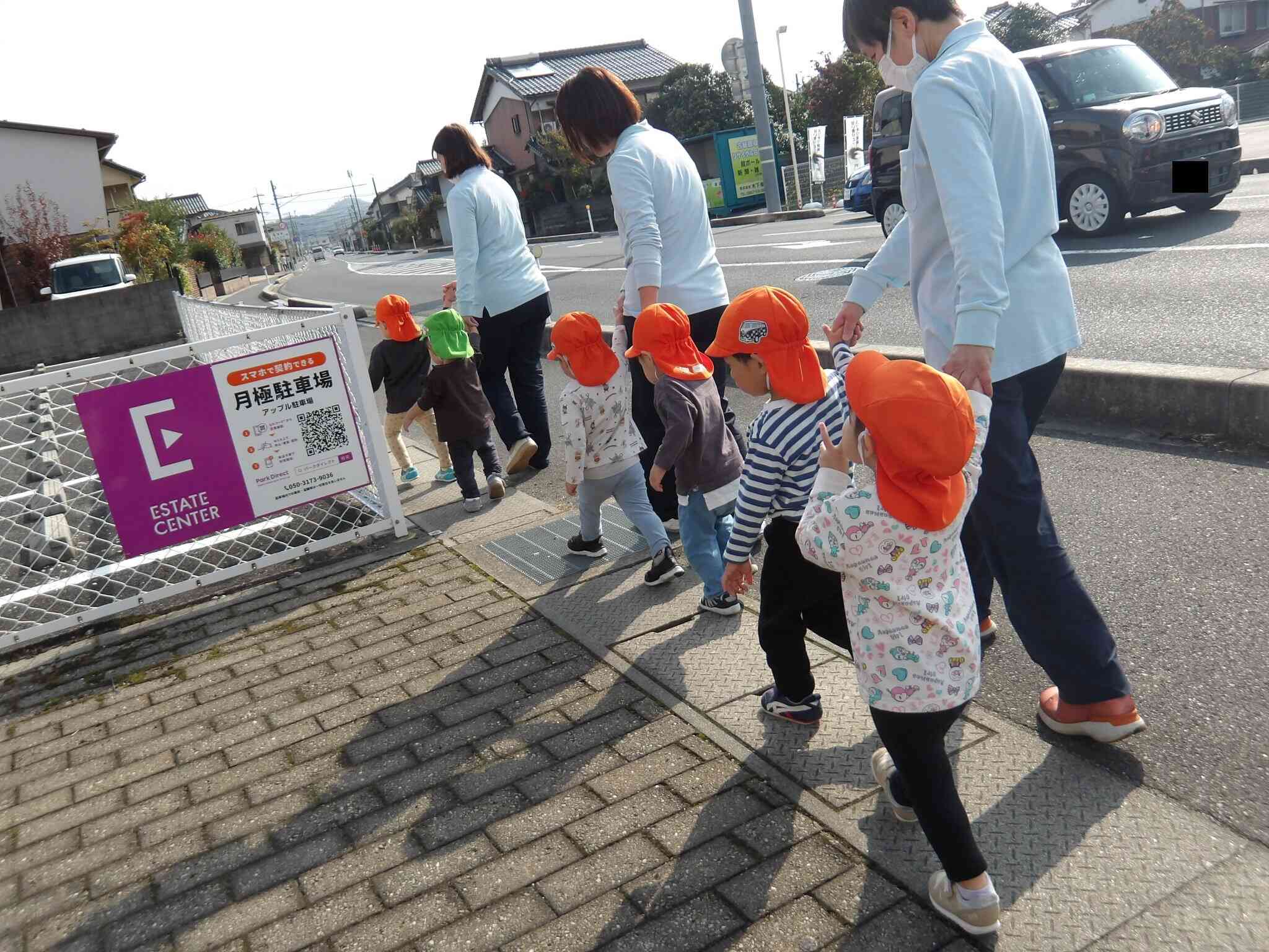 長い距離でしたがあひる・うさぎ組さん最後まで頑張りました。