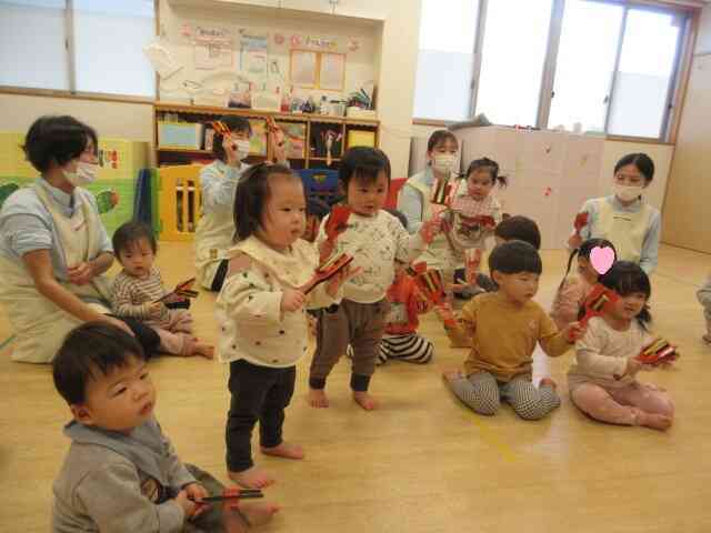 鳴子を使って体を動かしたよ！