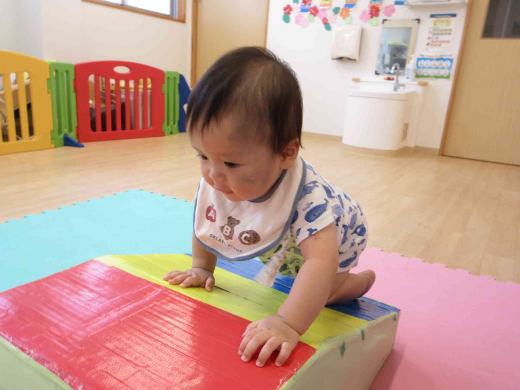 「えっほ、えっほ」一生懸命のぼります。