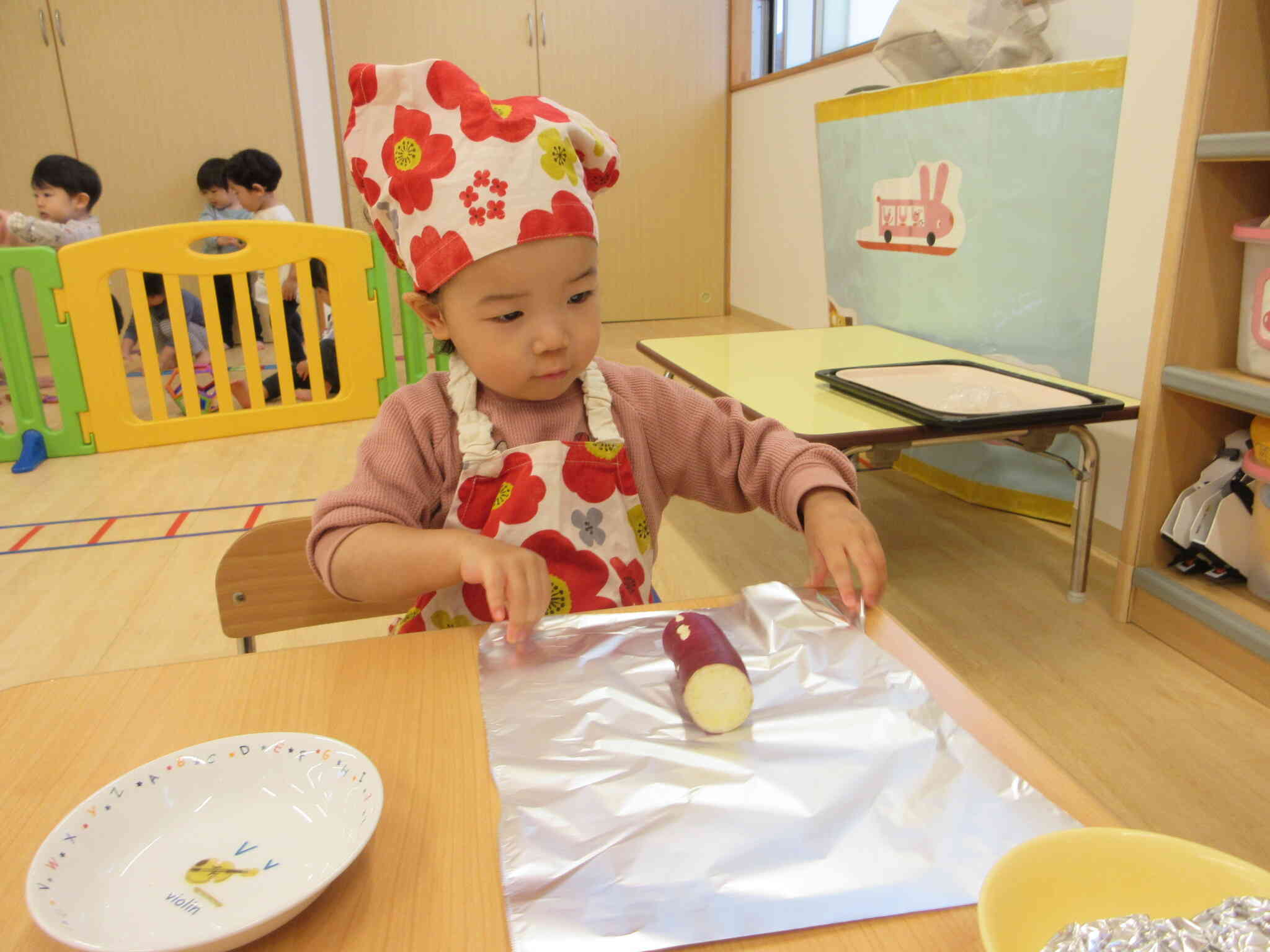 うさぎ組 クッキング 焼きイモ作り