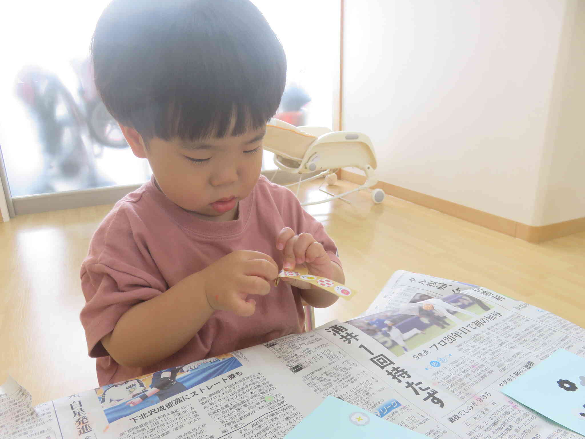 シールを貼ったよ☆