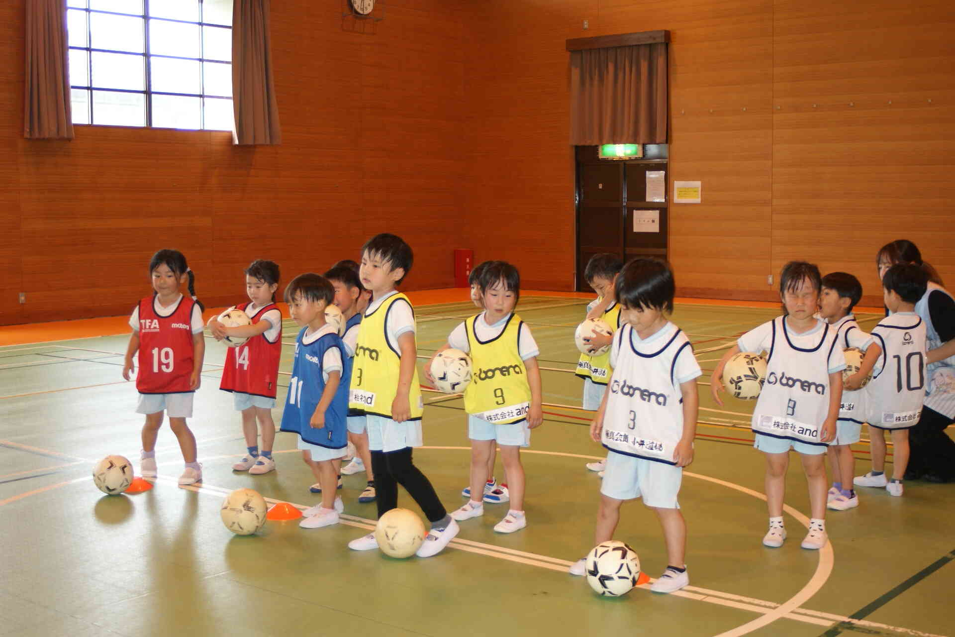 順番にシュート練習をするよ
