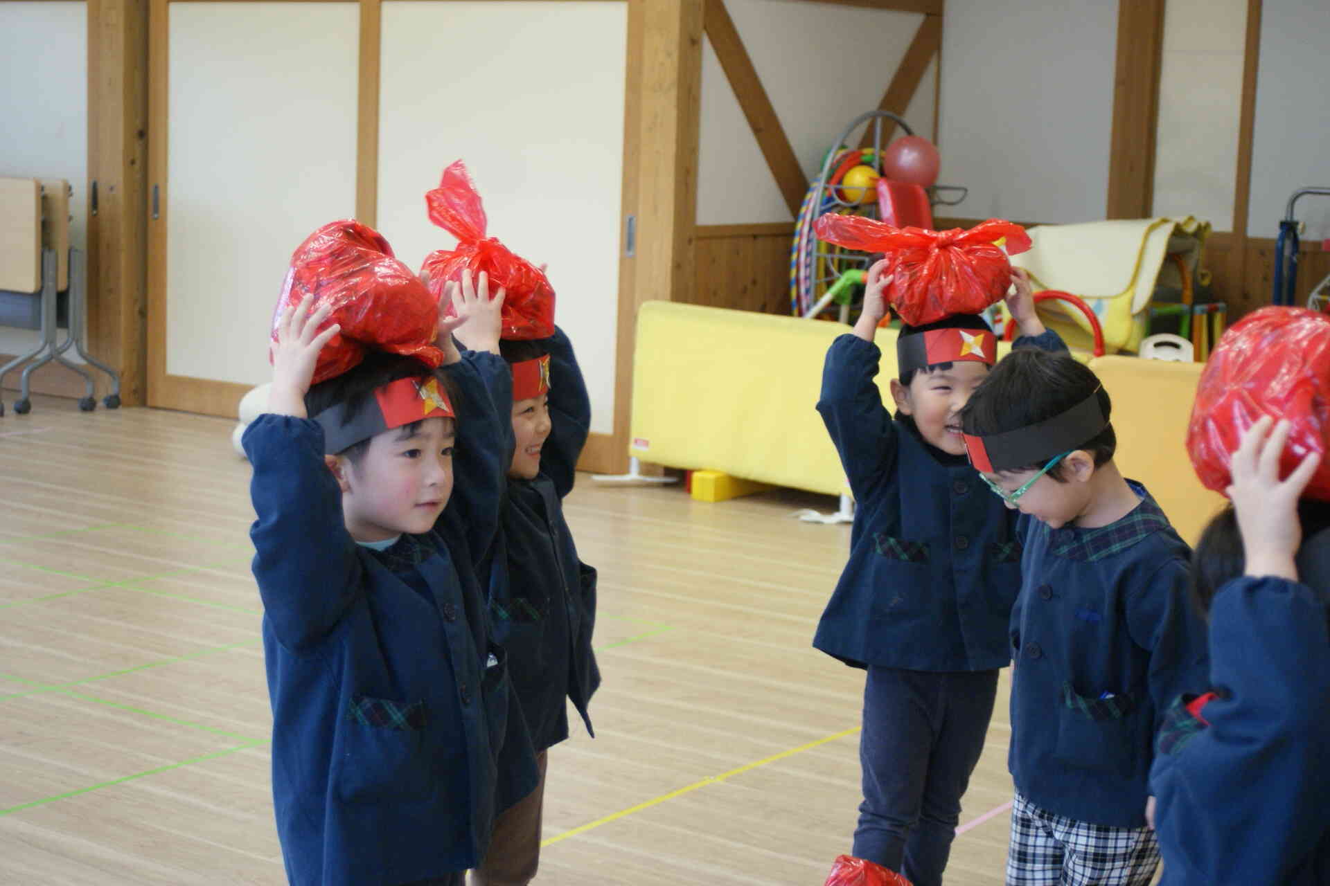頭の上でバランスを取るよ