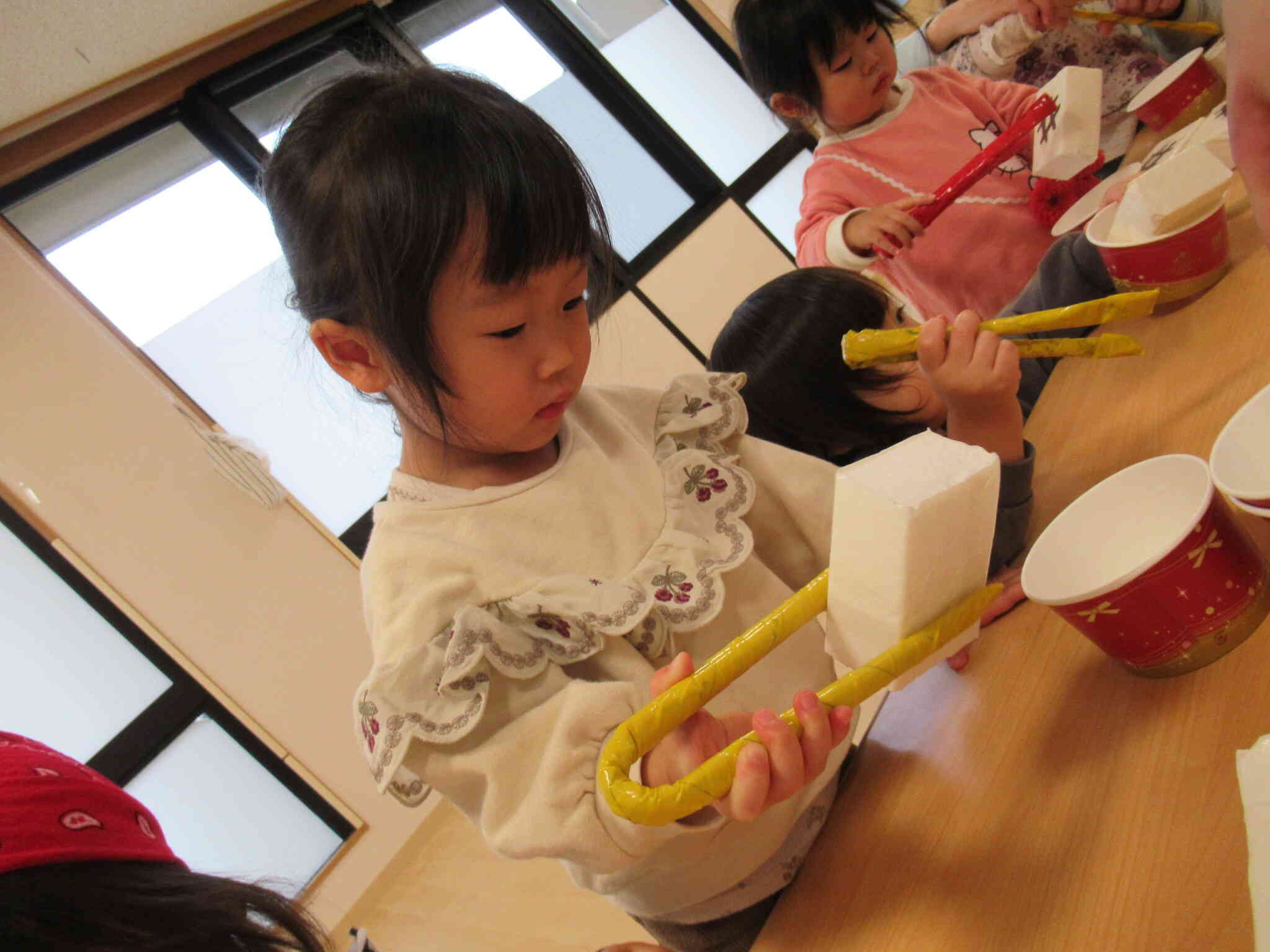 トングを使ってはさめたよ。上手でしょ？