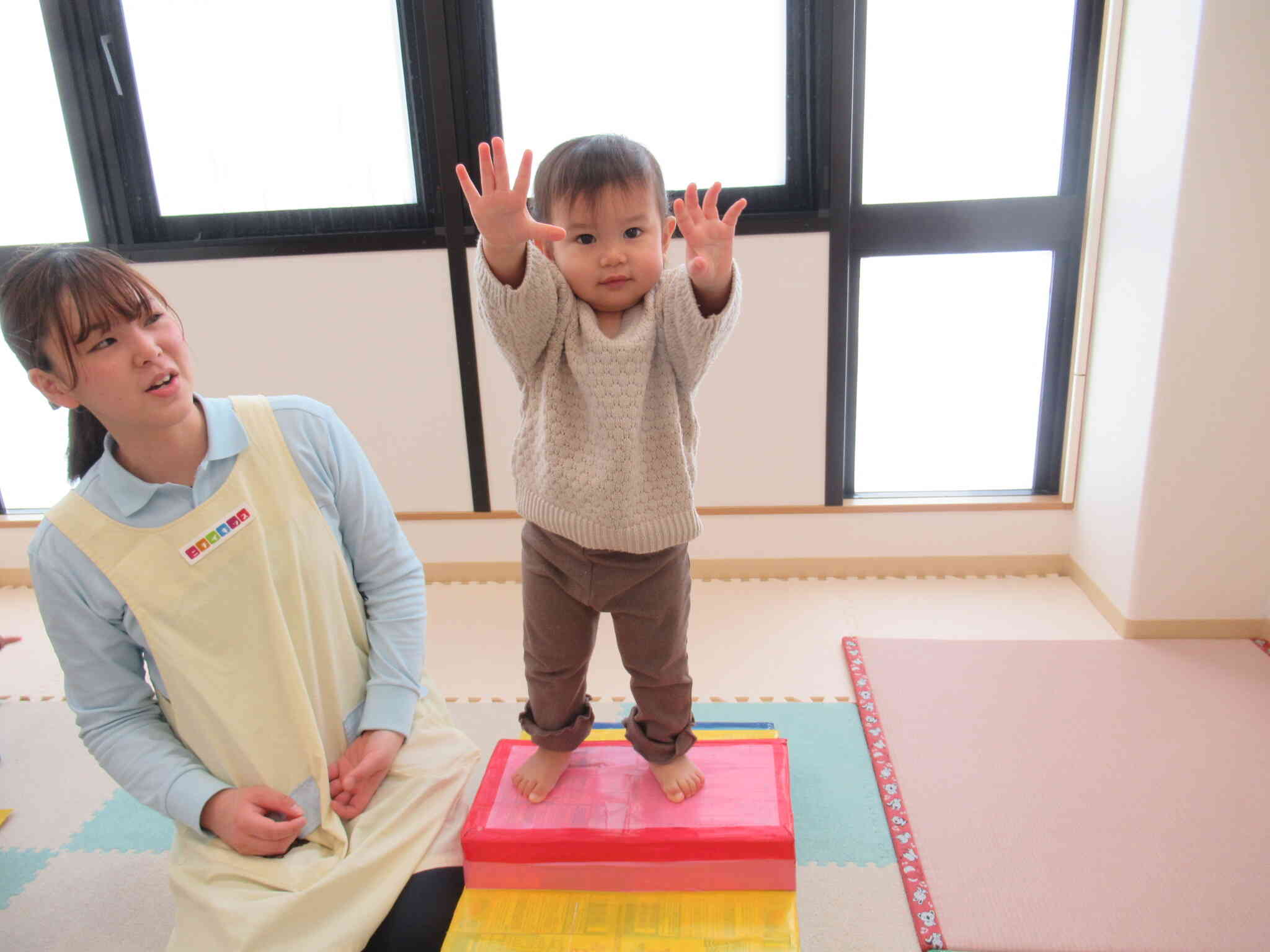 高いところに上がれたよ！