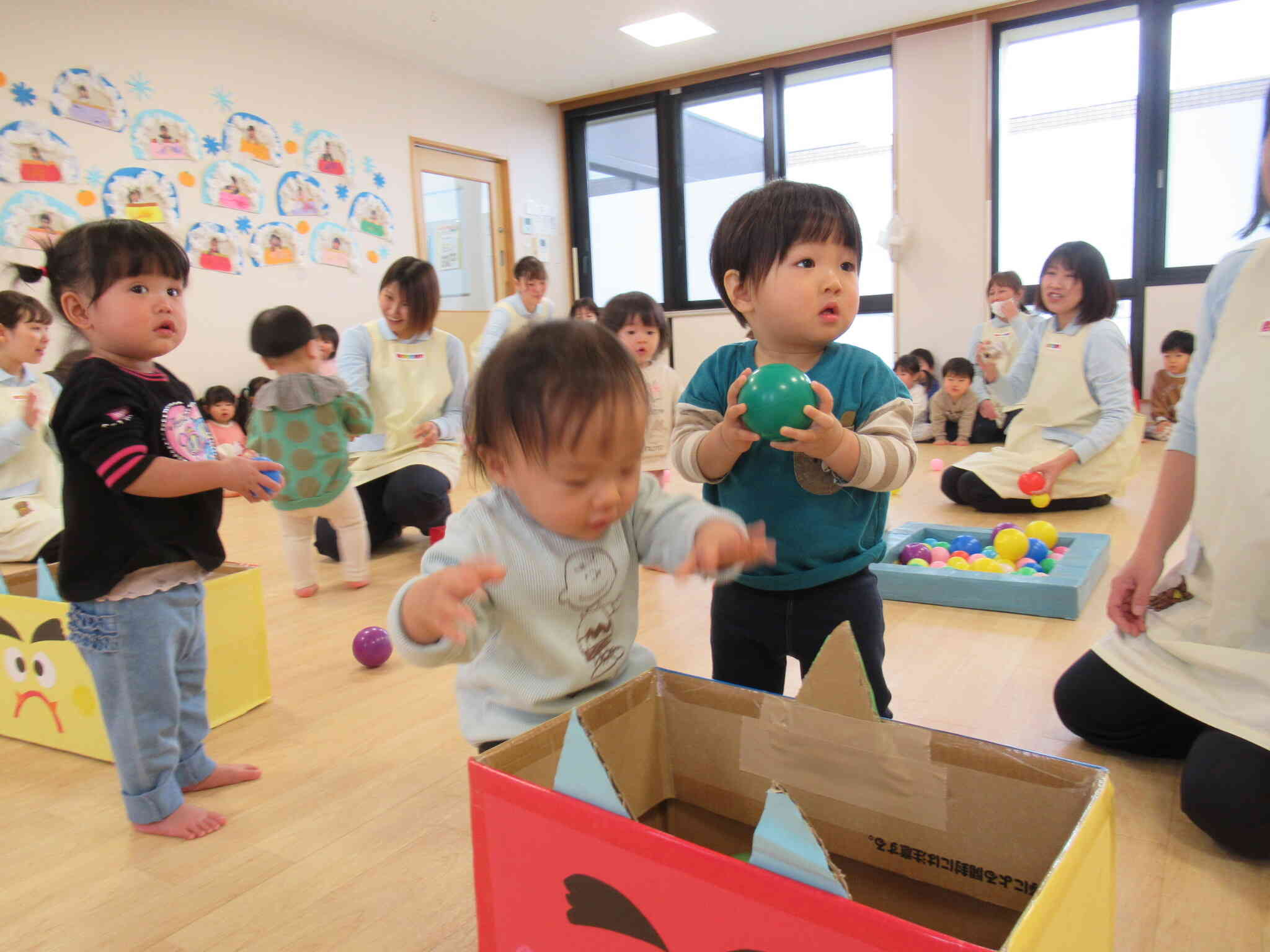 「えーいっ！」上手に入れれたかな？